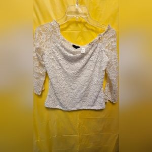 DIVIDED Women's White Lace blouse L